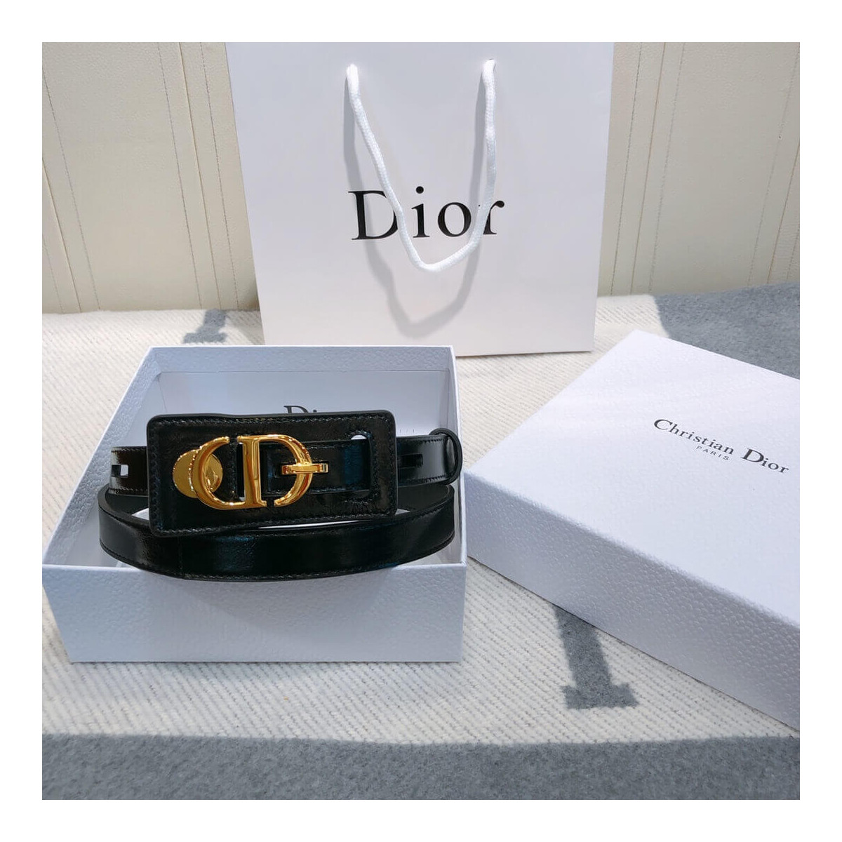 Christian Dior 30 Montaigne Lambskin Belt B0046