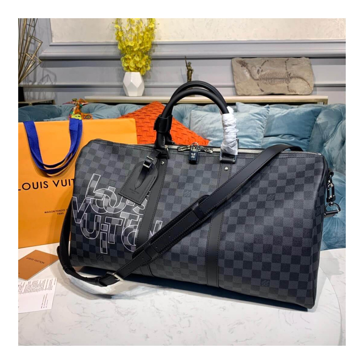 Louis Vuitton Damier Graphite Keepall Bandoulière 50 N40263 N40264