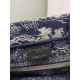 Christian Dior Small Book Tote Bag 26cm Toile De Jouy Embroidery Blue