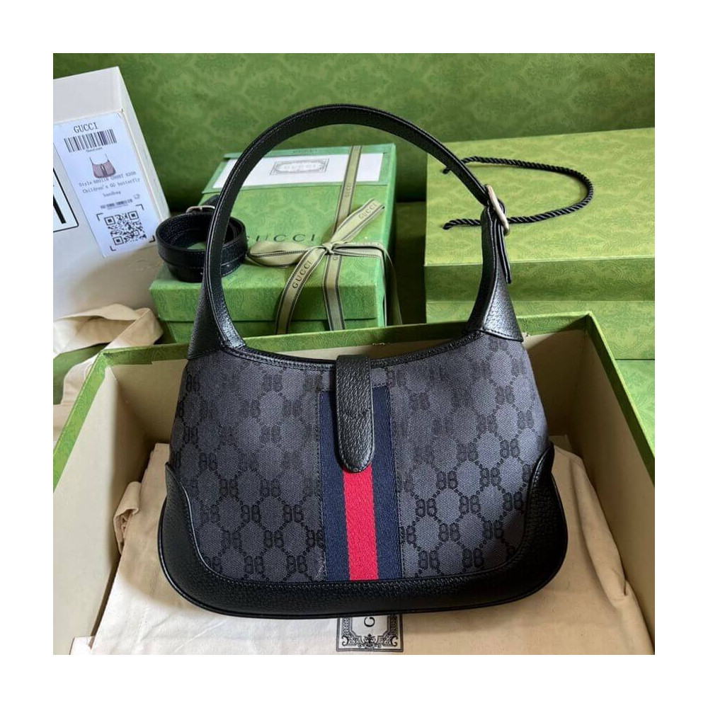 Gucci x Balenciaga Jackie 1961 Small Hobo Bag 680118 Black