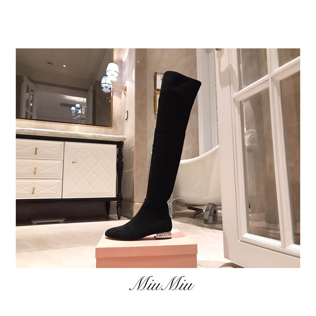 Miu Miu Hight Suede Boots 5W678G