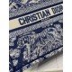 Christian Dior Small Book Tote Bag 26cm Toile De Jouy Embroidery Blue