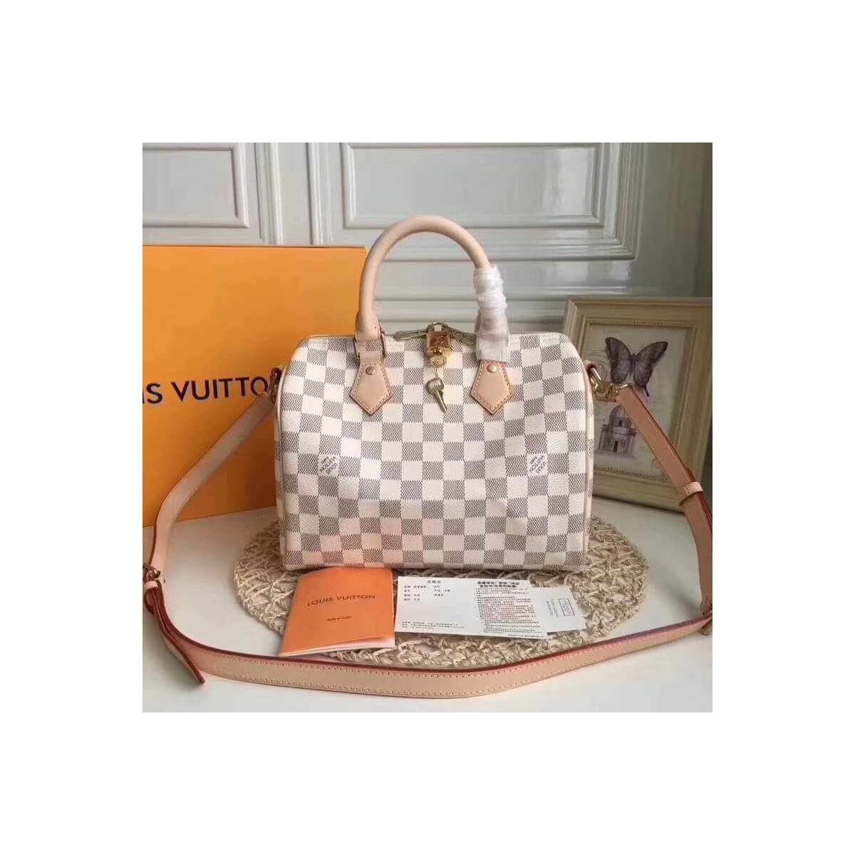 Louis Vuitton Damier Azur Canvas Speedy Bandouliere 25 N41374