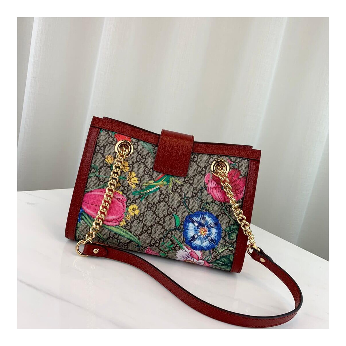 Gucci Padlock GG Flora Small Shoulder Bag 498156