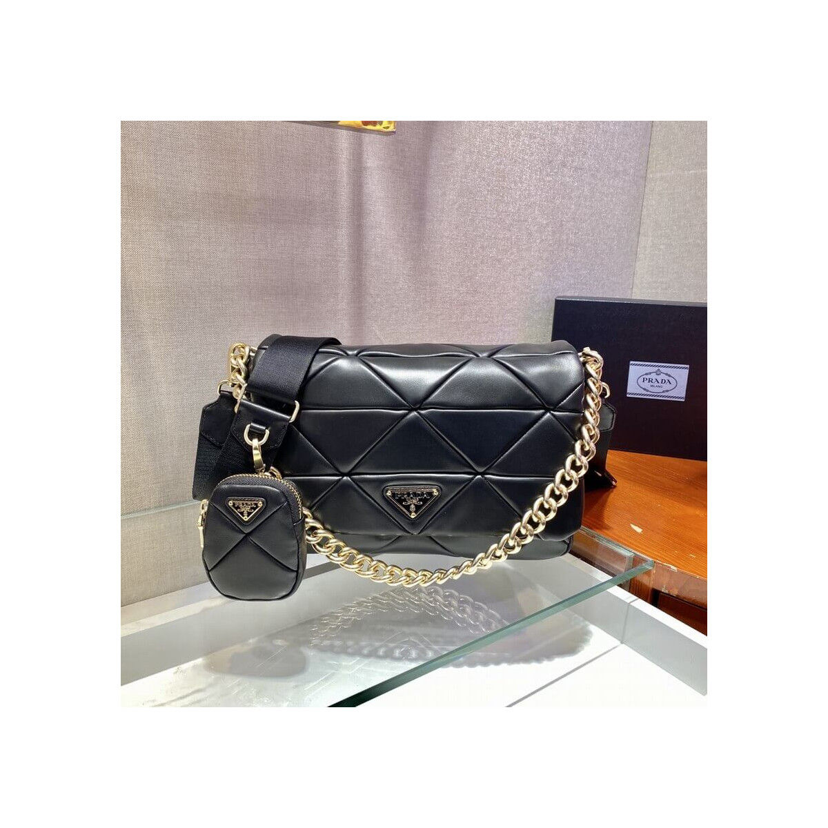 Prada System Lambskin Leather Patchwork Bag 1BD291