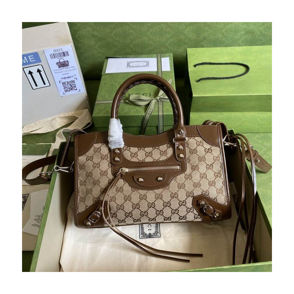 Gucci x Balenciaga GG Canvas City Bag 30cm 658598