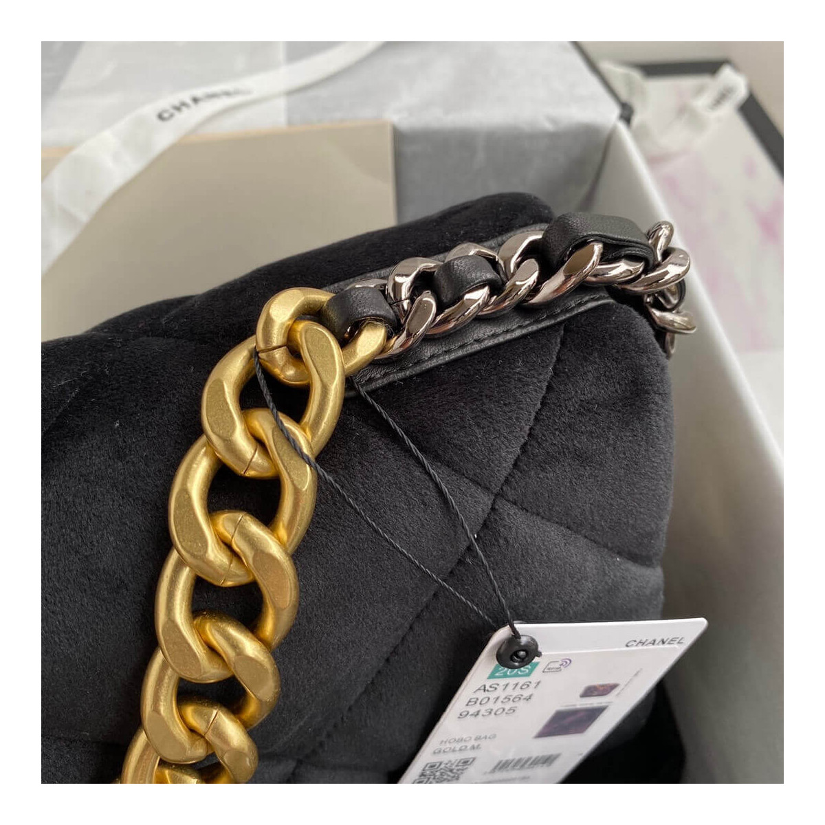 Chanel 19 Large Velvet Flap Bag AS1161