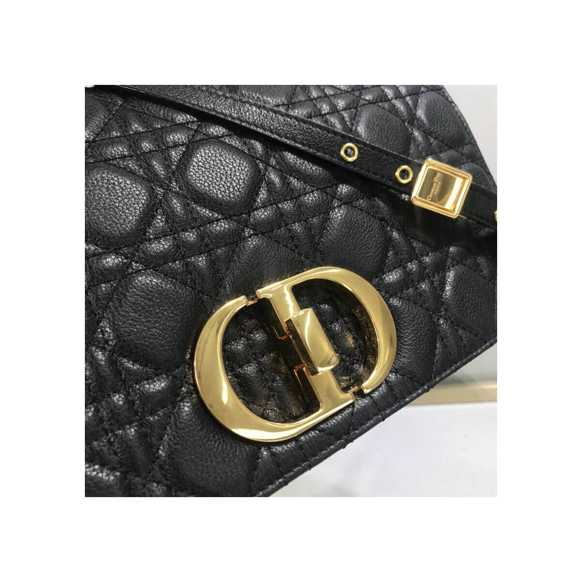 Dior Large Caro Bag Black Supple Cannage Calfskin M9243