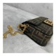 Fendi Mini Baguette Bag in Brown Fabric 8BS017