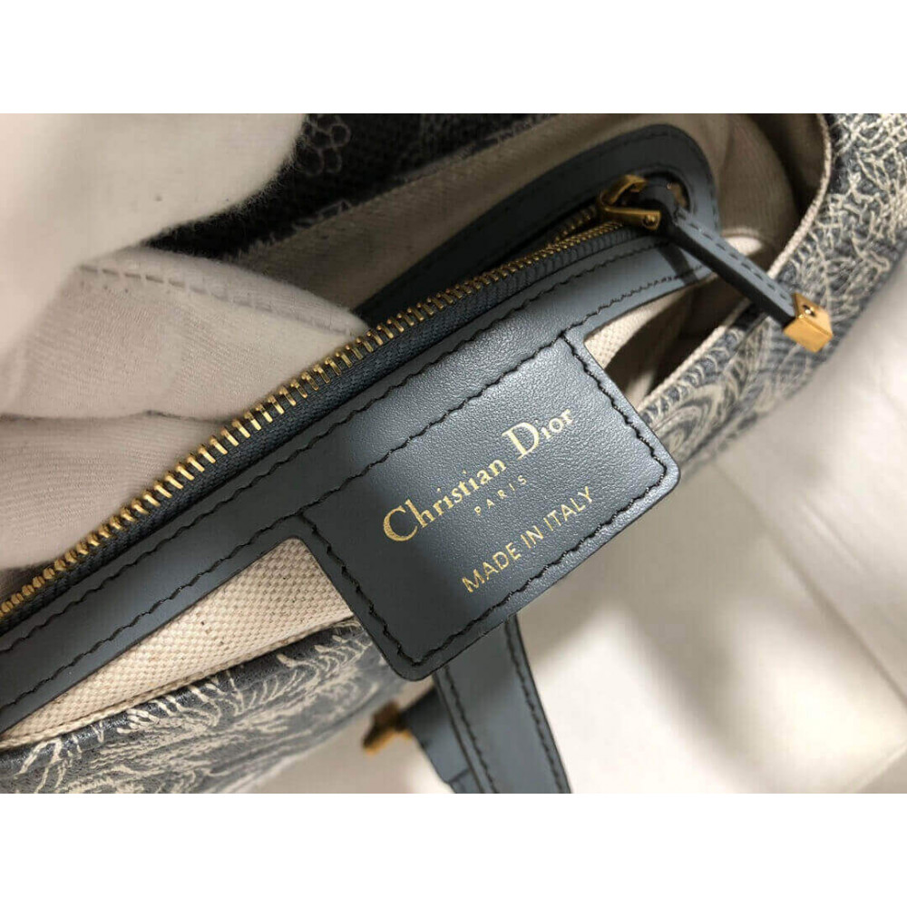 Christian Dior Saddle Bag Toile de Jouy Reverse Jacquard M0446