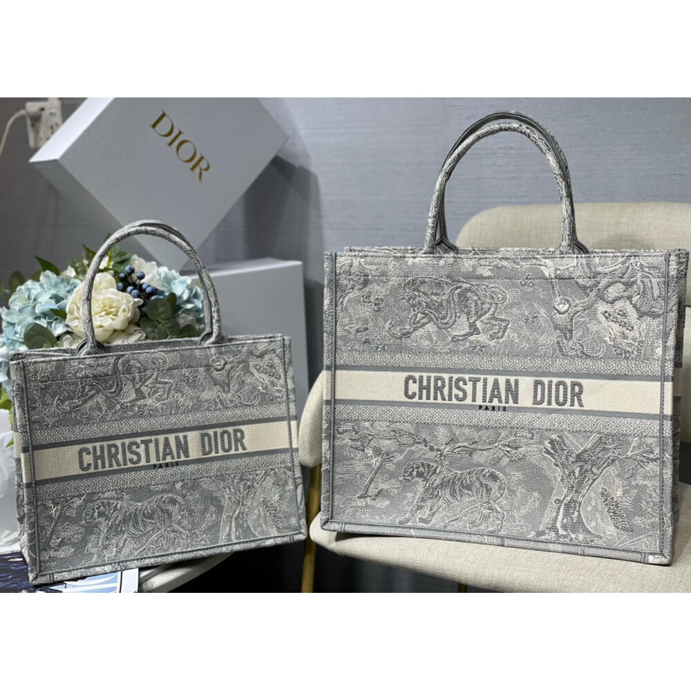 Christian Dior Small Book Tote Toile De Jouy Bag M1296