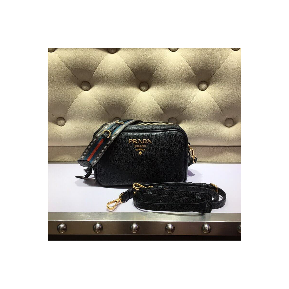 Prada Leather Shoulder Bag 1BH082