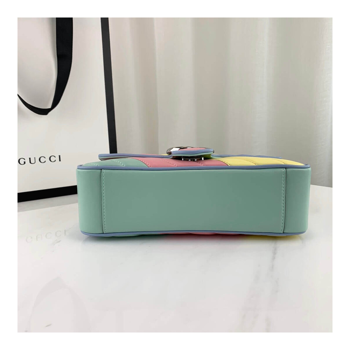 Gucci GG Marmont Small Shoulder Bag In Pastel And Rainbow 443497