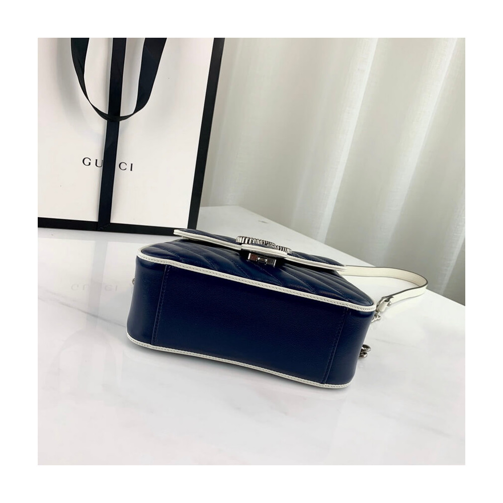 Gucci GG Marmont Mini Top Handle Bag 583571 Blue