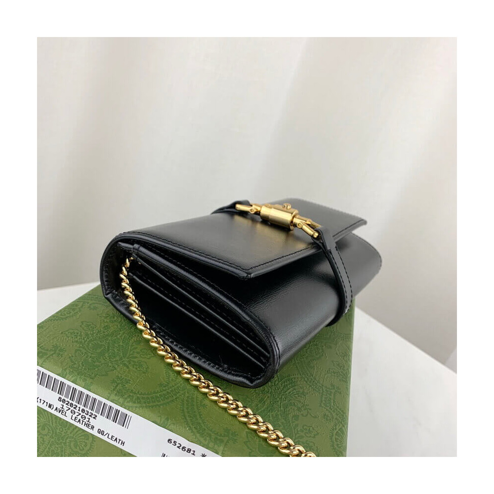 Gucci Jackie 1961 Calfskin Chain Wallet 652681