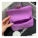 Chanel Small Pearl Logo Strap Flap Bag AS1436 Purple