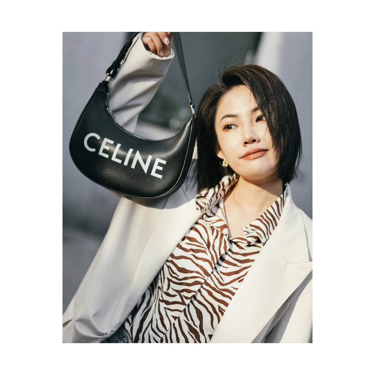 Celine Ava Bag In Smooth Calfskin With Celine Print 193953