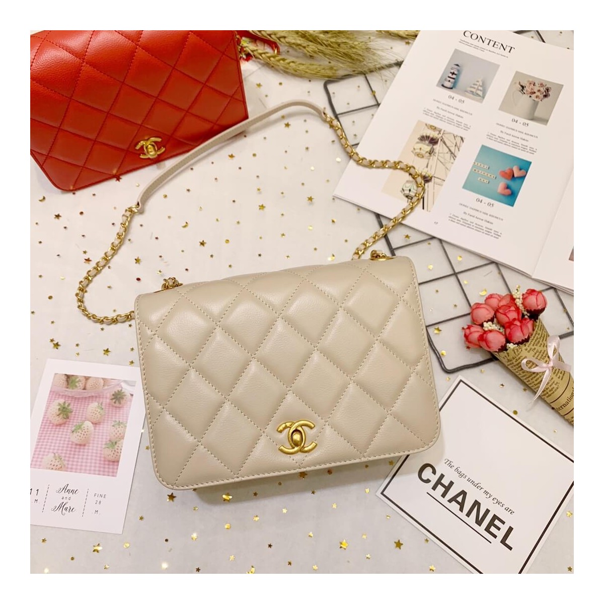 Chanel Calf Leather Single Flap Bag AS8869