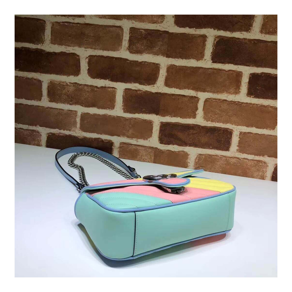 Gucci GG Supreme Mini Bag In Pastel And Rainbow 446744