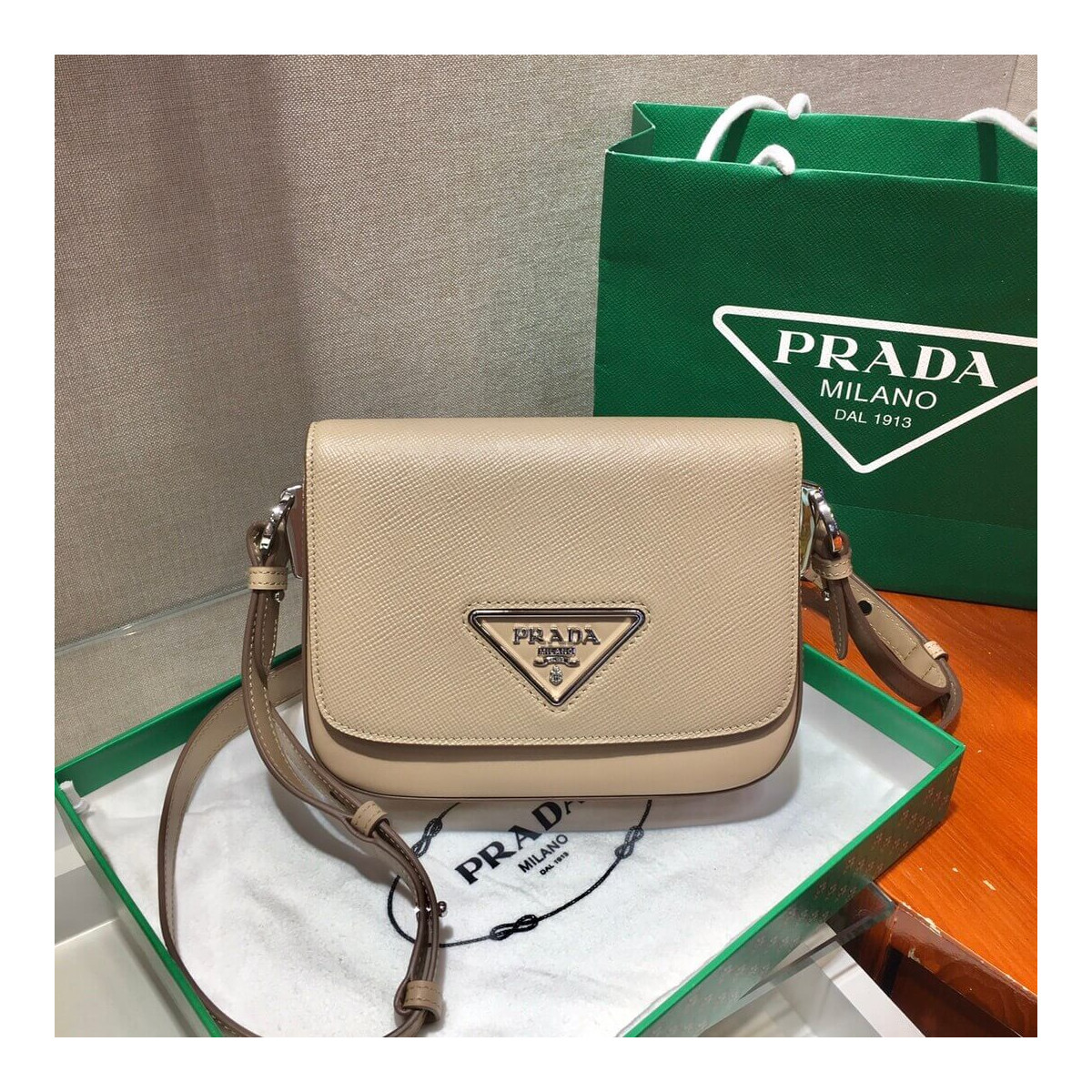 Prada Saffiano Leather Shoulder Bag 1BD249