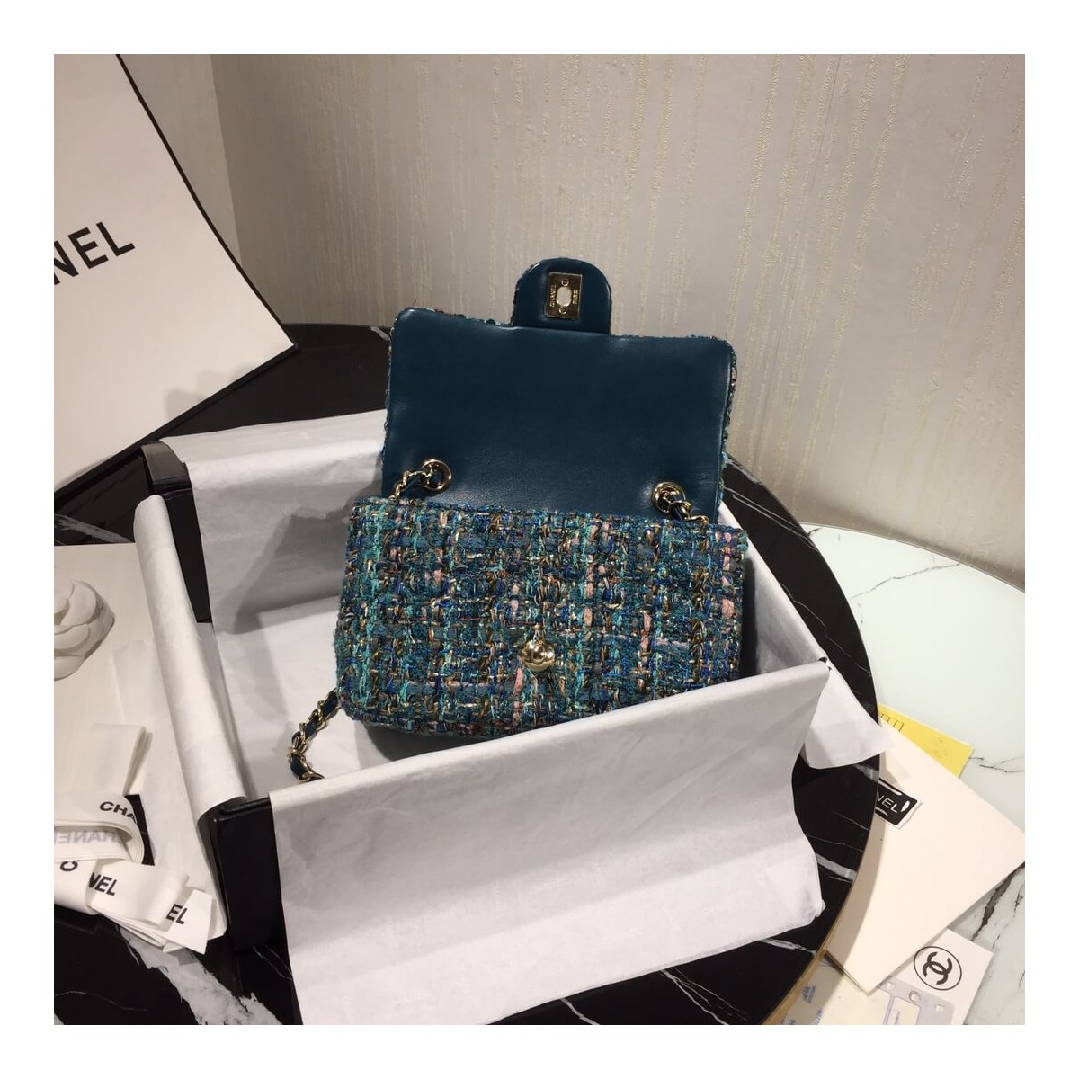 Chanel Tweed Mini Flap Bag A69900