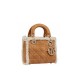 Mini Lady Dior Bag in Camel-Colored Shearling M0505