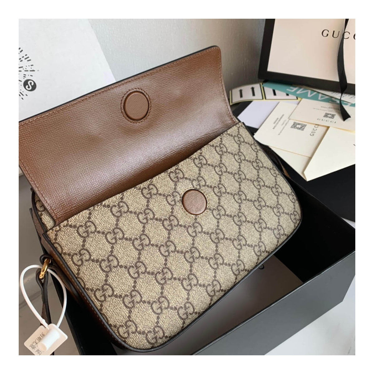 Gucci Horsebit 1955 Small Shoulder Bag in Canvs 645454