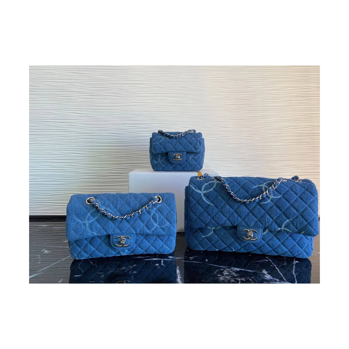 Chanel Denim Classic Flap Jumbo Large Bag AS2072