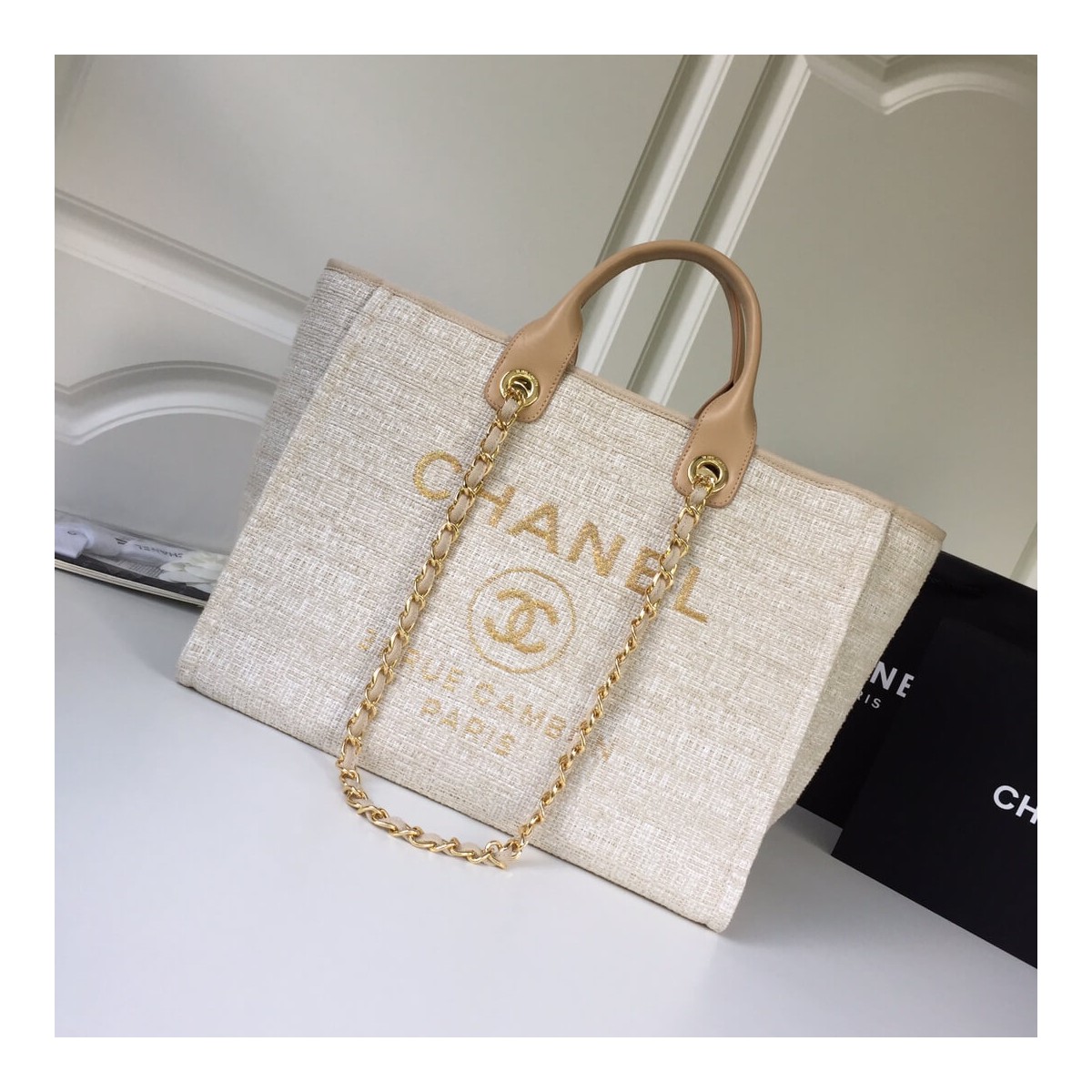 Chanel Mixed Fibers Shopping Bag A66942