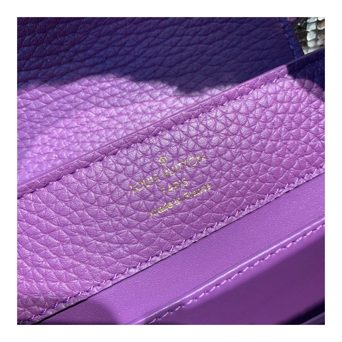 Louis Vuitton Taurillon And Python Leather Capucines Mini N97075