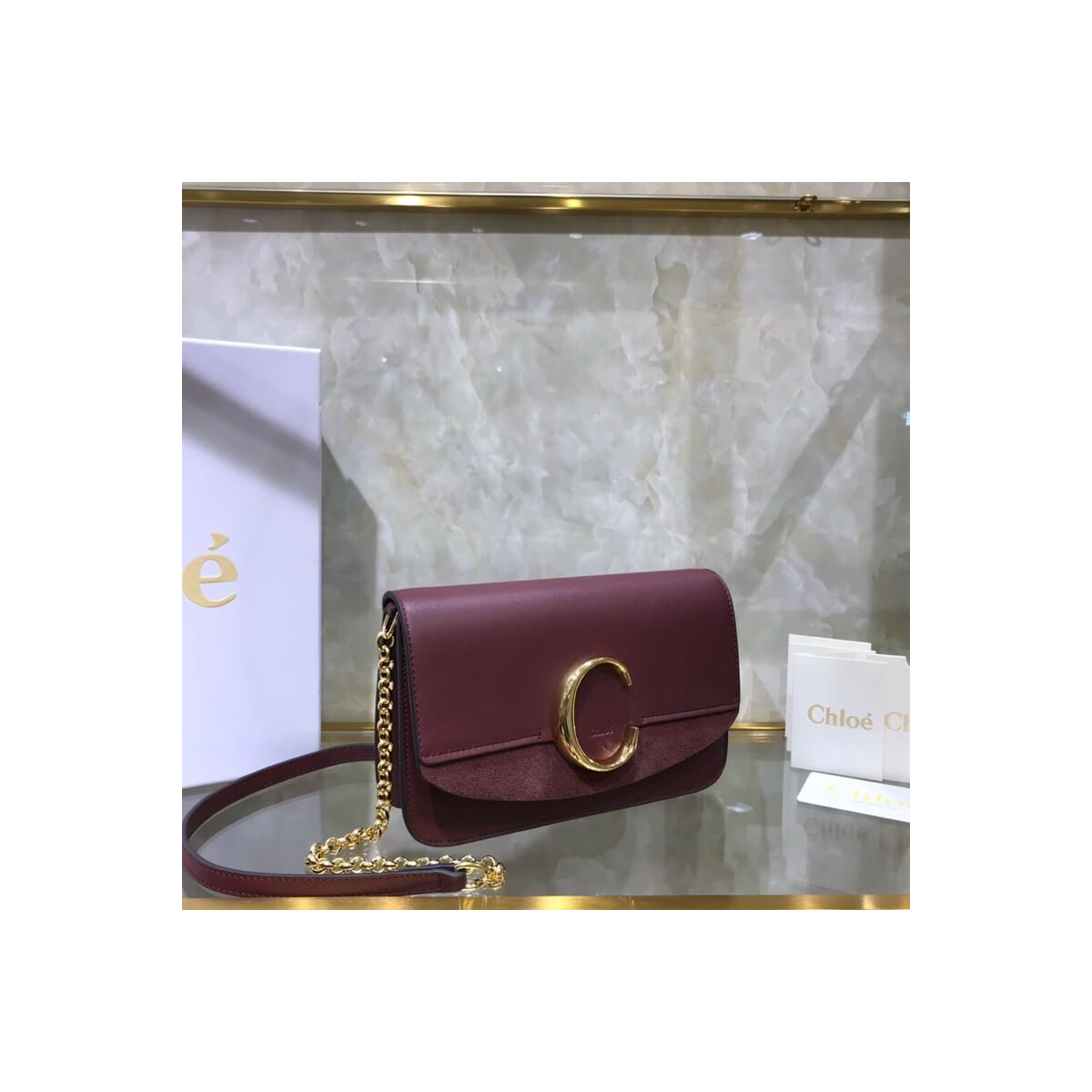 Chloe C Clutch With Chain S1159