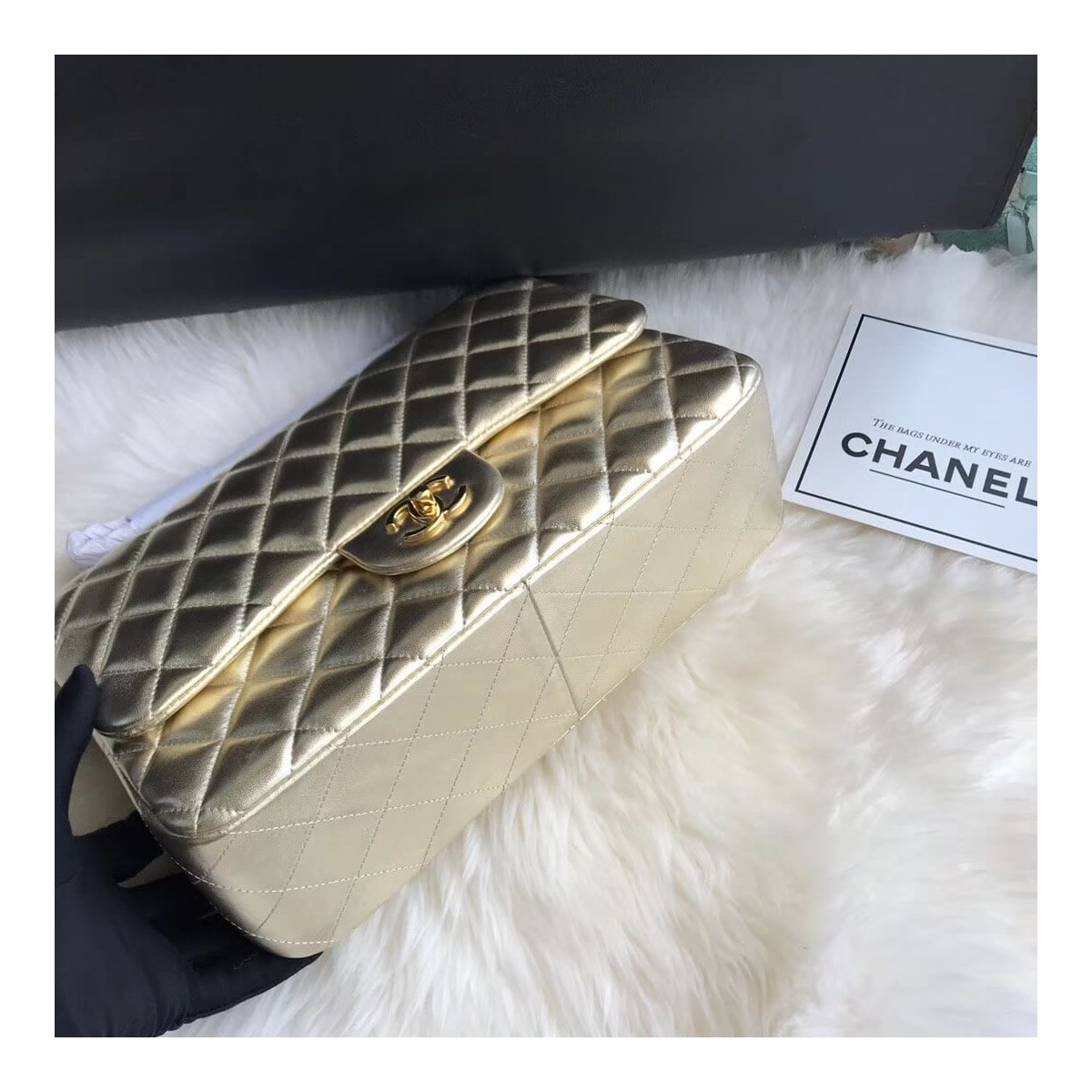 Chanel Lambskin 30cm Classic Flap Bag A1113