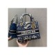 Dior Medium Lady D-Lite Bag Blue Dior Palms Embroidery M0565