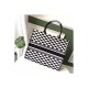 Christian Dior Book Tote Black And White Bag M1286