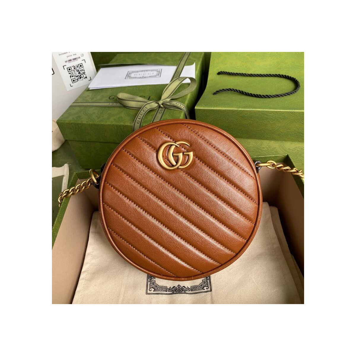 Gucci GG Marmont Mini Round Shoulder Bag 550154