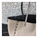 Valentino Garavani Medium Double Rockstud Reversible Tote Bag 0067Y Black/Off-white