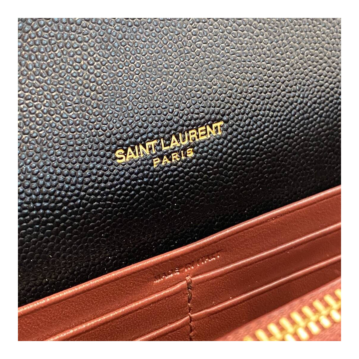 YSL Saint Laurent Cassandra Wallet On Chain In Grain Leather 582334