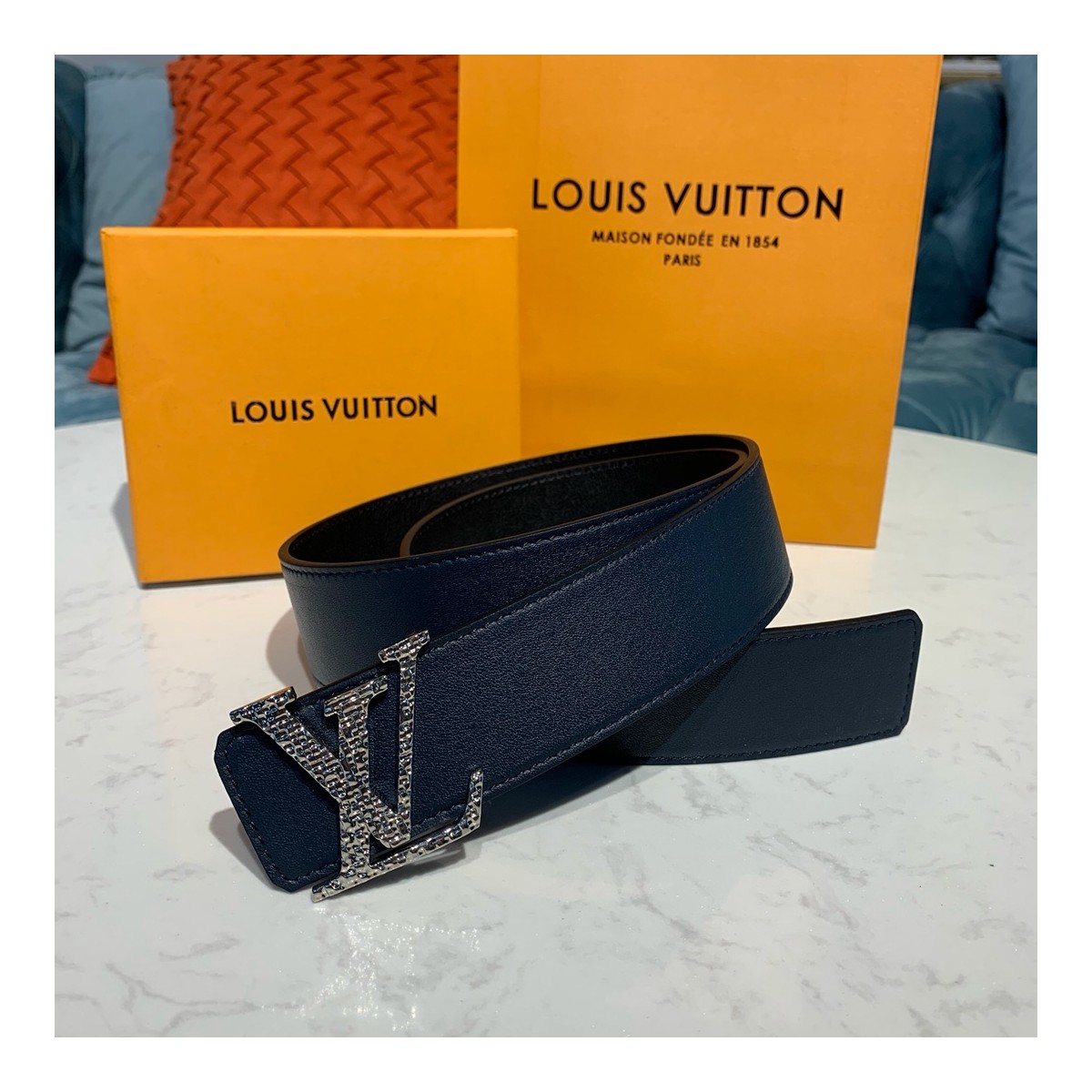 Louis Vuitton 40mm LV Mosaic Reversible Belt M0164U