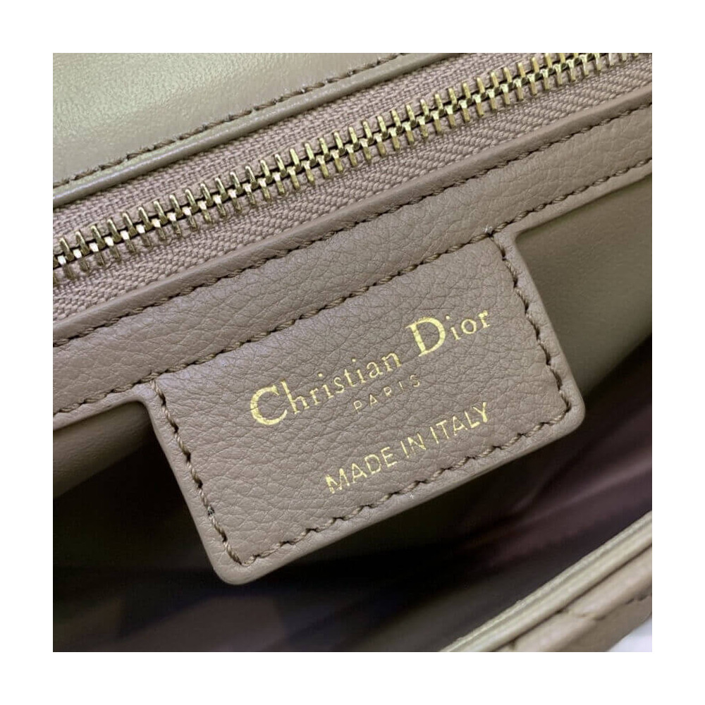 Christian Dior Medium Caro Bag Warm Taupe Supple Cannage Calfskin M9242