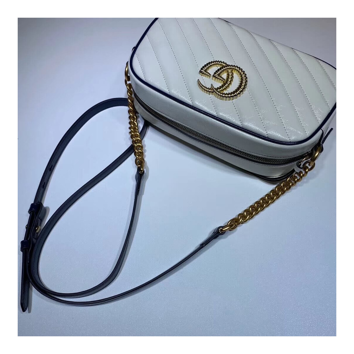 Gucci GG Marmont Small Shoulder Bag 447632 White