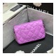 Chanel Small Pearl Logo Strap Flap Bag AS1436 Purple