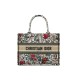 Dior Small Book Tote Multicolor Mille Fleurs Embroidery M1296