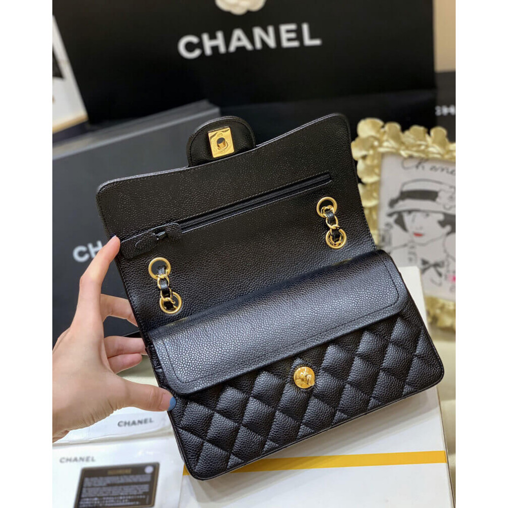 Chanel Small Classic Double Flap Bag A01113 Caviar Calfskin