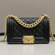 Chanel Le Boy Bag 20cm A67085 Black Caviar Leather