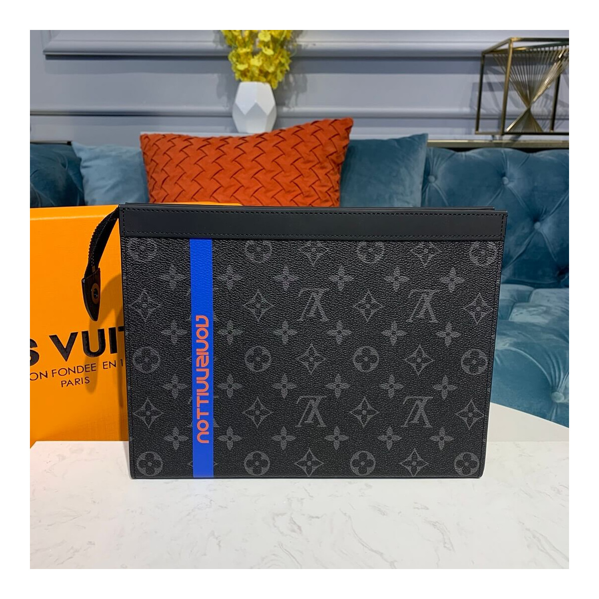 Louis Vuitton Monogram Eclipse Pochette Voyage MM M61692E