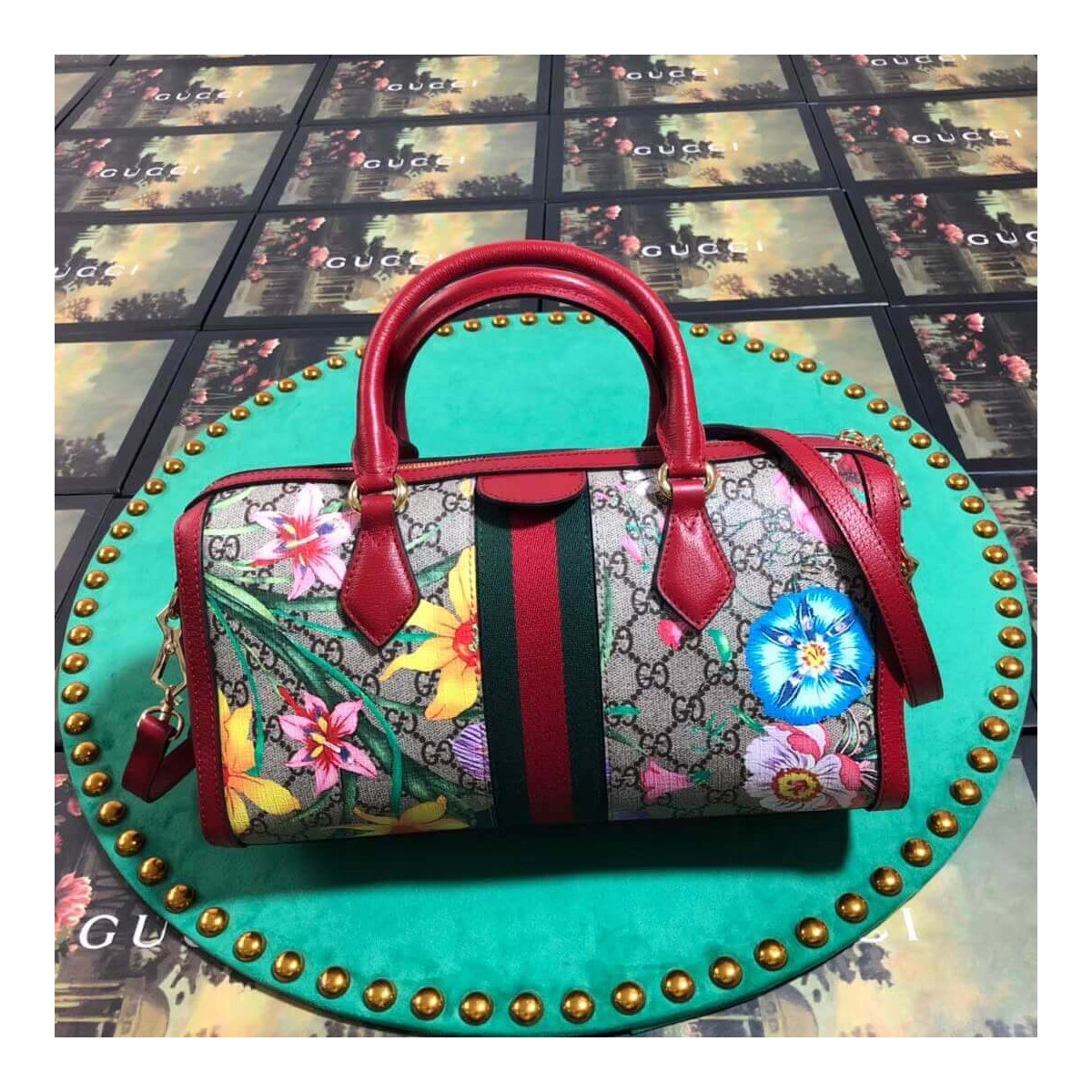 Gucci Ophidia GG Flora Medium Top Handle Bag 524532