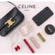 Celine Triomphe Shoulder Bag In Shiny Calfskin 194143 Black