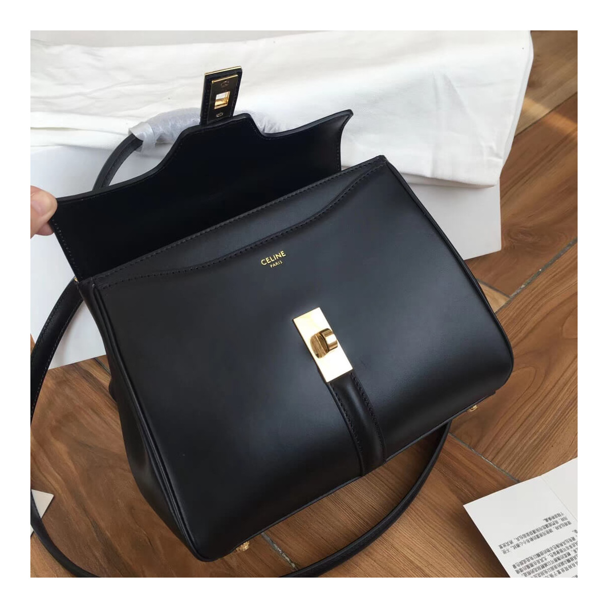 Celine Medium 16 Bag In Satinated Calfskin 187373