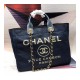 Chanel Deauville Tote 38cm Canvas Bag A66941 Denim Blue/Gold