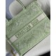 Dior Small Book Tote Lime Toile de Jouy Reverse Embroidery M1296